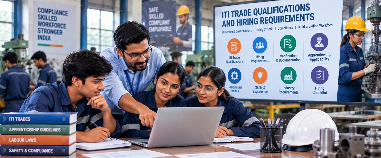 Employer reviewing ITI trade qualifications and technical hiring requirements with a candidate