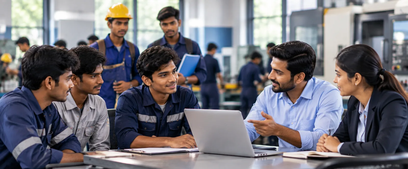 ITI-trained candidates meeting with an employer during a technical recruitment discussion